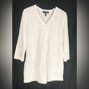 Elegant White Embroidered Blouse